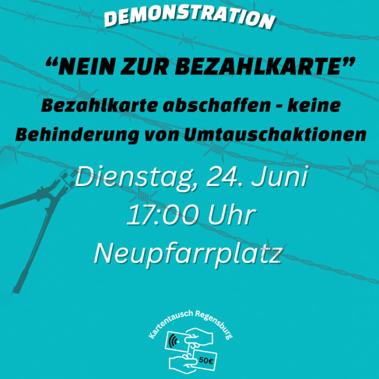 Plakat Nein zur Bezahlkarte – Bezahlkarte abschaffen